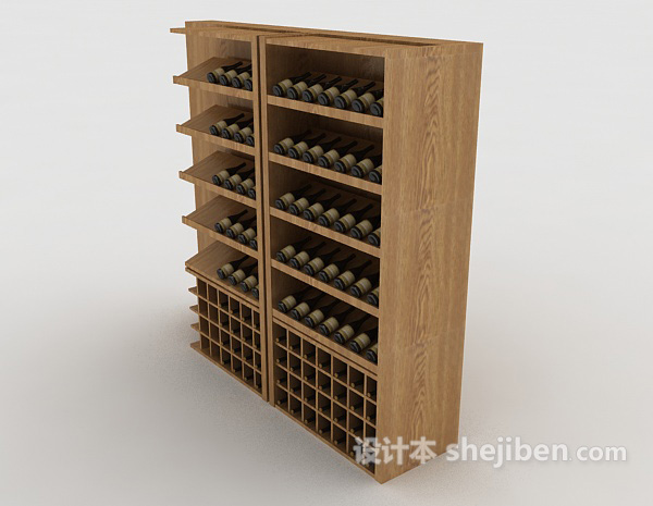 设计本木质酒柜3d模型下载