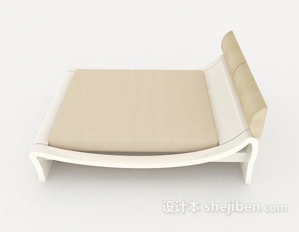 设计本简单现代实木床3d模型下载