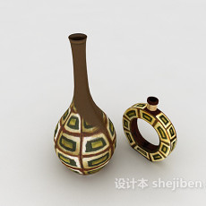 棕色陶瓷工艺品3d模型下载