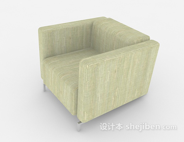 设计本浅灰色单人沙发3d模型下载