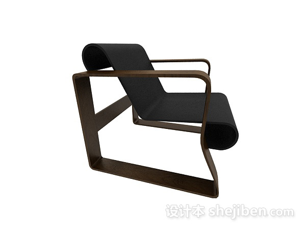 设计本简单原木休闲椅3d模型下载