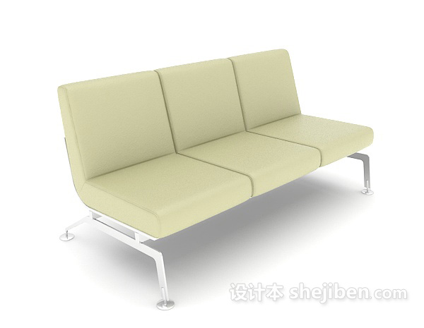 浅绿色休闲长椅3d模型下载