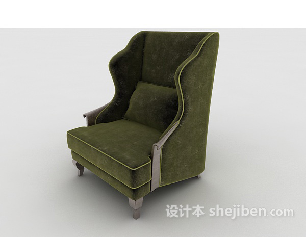 欧式绿色复古单人沙发