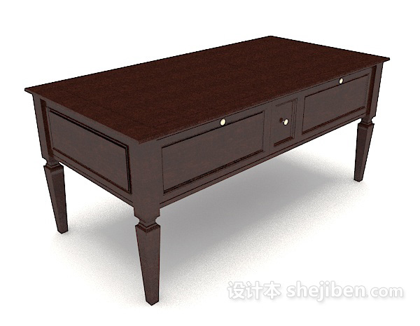 新中式棕色木质书桌