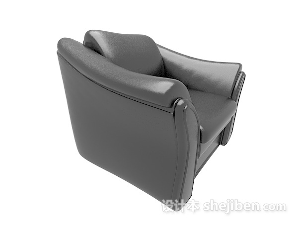 设计本皮质简单单人沙发3d模型下载