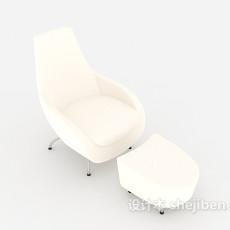 简约白色休闲椅子3d模型下载