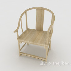 中式简约单人椅3d模型下载