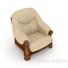 新中式简约单人沙发3d模型下载