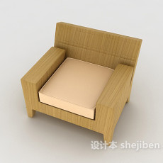 新中式风格单人沙发3d模型下载