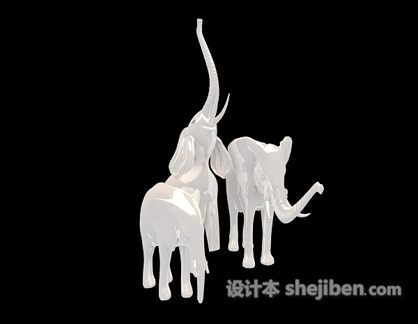 陶瓷大象摆设品3d模型下载