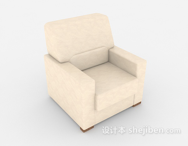 米白色方形单人沙发