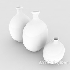 白色陶瓷瓶3d模型下载