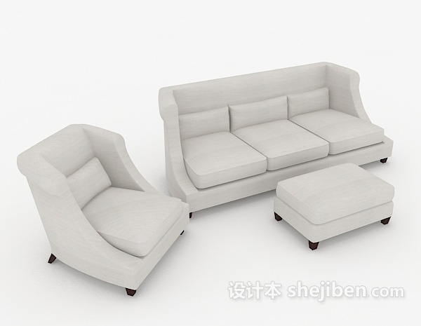现代浅灰色组合沙发