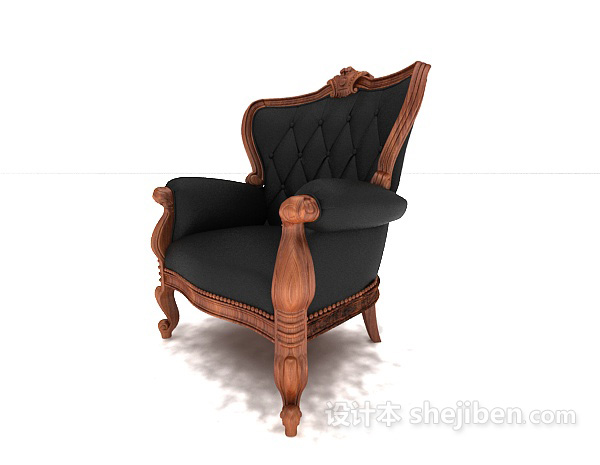 欧式黑色沙发椅子