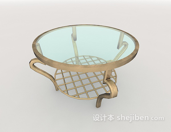 设计本欧式风格玻璃茶几3d模型下载