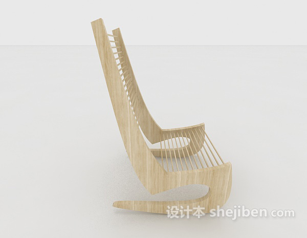设计本实木摇椅3d模型下载