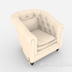 现代白色单人沙发3d模型下载