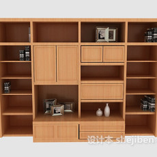 木质简单展示柜3d模型下载