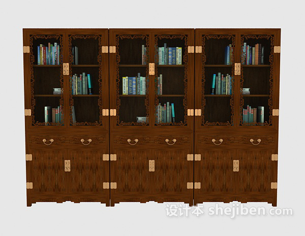 中式木质大书柜