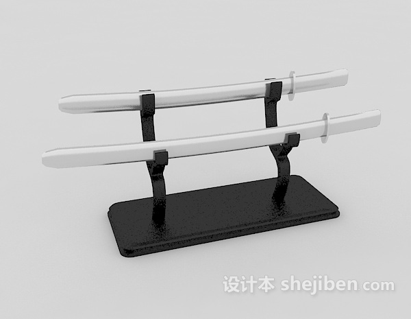 现代风格日本武士刀3d模型下载