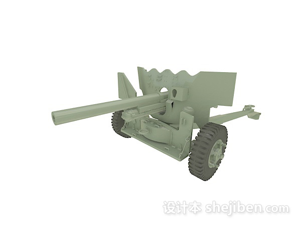 军事射击炮3d模型下载