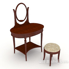 新中式梳妆台椅3d模型下载