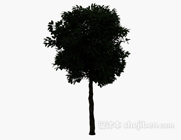 现代风格茂盛大树3d模型下载