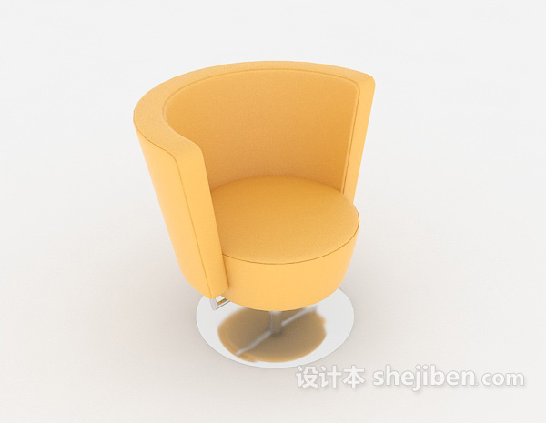 简约橙色休闲椅子3d模型下载