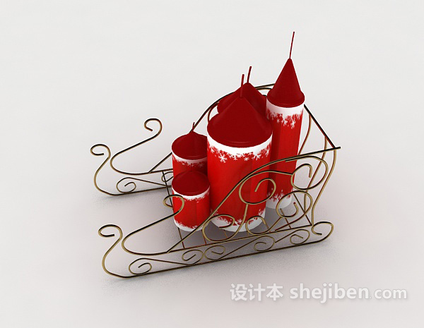 设计本欧式圣诞蜡烛3d模型下载