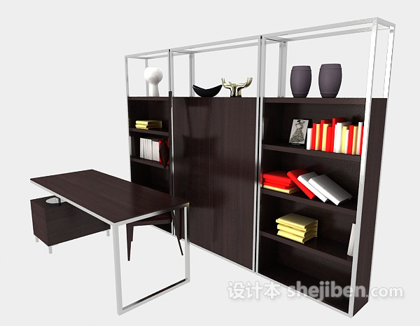 办公室书柜3d模型下载