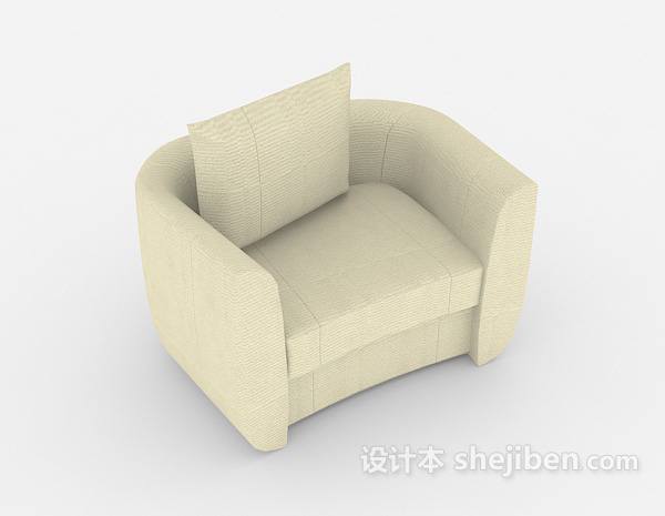 浅灰色休闲单人沙发3d模型下载