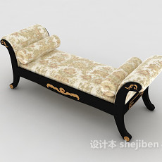 中式木质沙发凳3d模型下载