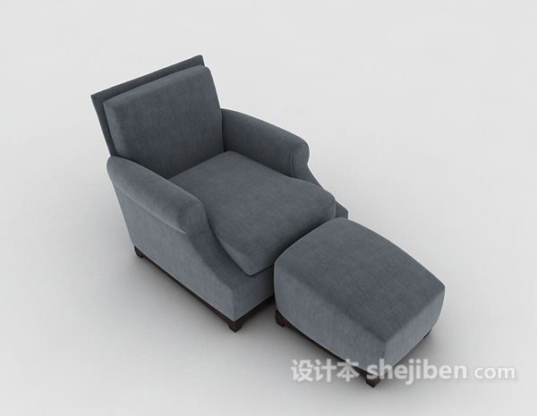 灰色家居单人沙发3d模型下载