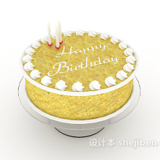 单层生日蛋糕3d模型下载