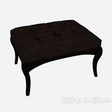 棕色沙发凳3d模型下载