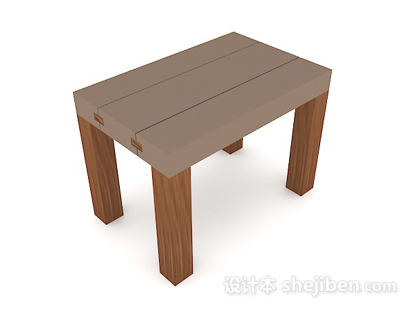 家居实木小板凳3d模型下载