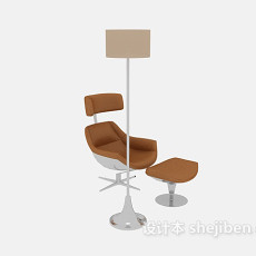 棕色休闲椅3d模型下载