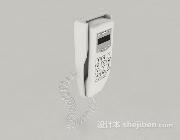 挂壁式电话机3d模型下载