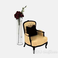 欧式沙发椅子3d模型下载
