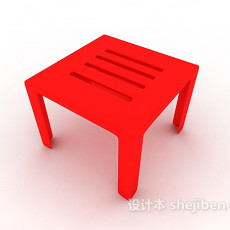 红色小板凳3d模型下载
