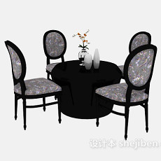 简单家居餐桌3d模型下载