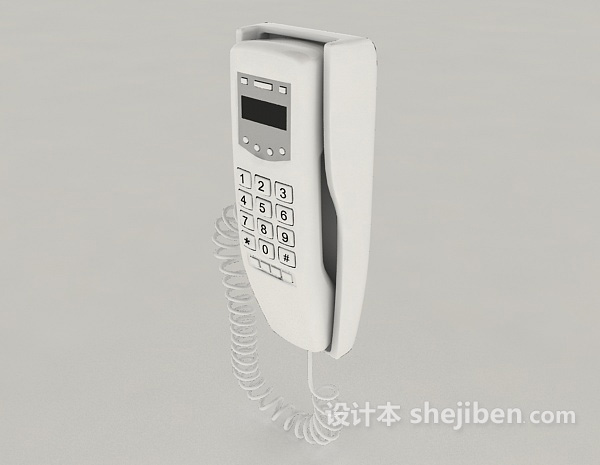 设计本挂壁式电话机3d模型下载