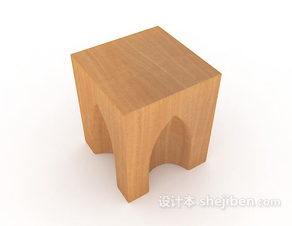 实木居家板凳3d模型下载