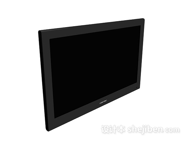 黑色简约电视机3d模型下载
