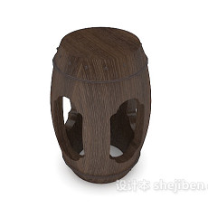 中式木质椅子3d模型下载