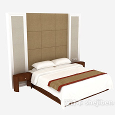 酒店用品双人床3d模型下载