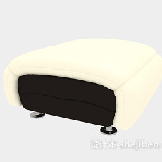 浅黄色沙发凳3d模型下载