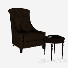 简单欧式风格单人沙发3d模型下载