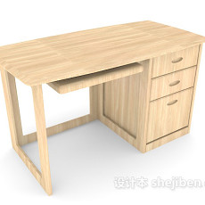 简单现代居家书桌3d模型下载