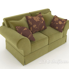 田园绿色沙发3d模型下载